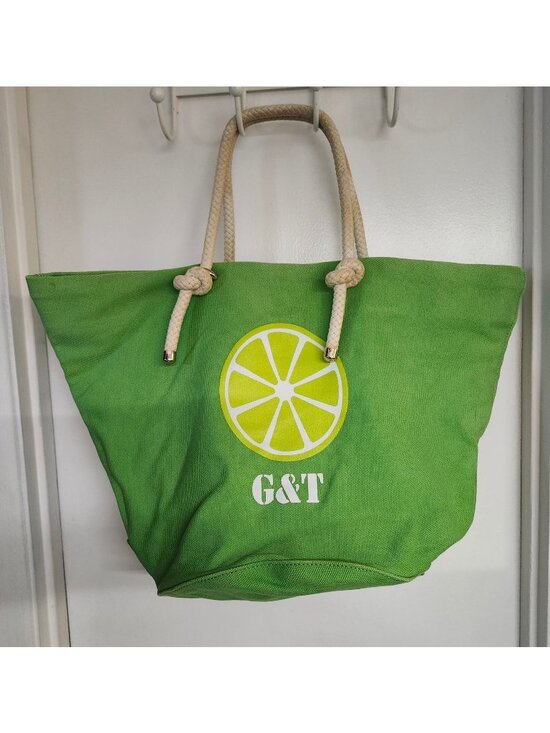 kate spade Handbags - Kate Spade Lime Green G&T Beach Tote Bag Rope Handles Heavyweight Canvas